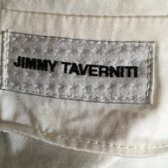 Jimmy Taverniti White Snap Front Military Jacket - Picture 10 of 12